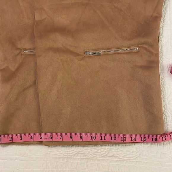 TWELFTH LOVE  L  Faux Suede Sweater/Jacket Voluminous faux shearling Lapels - Picture 7 of 16